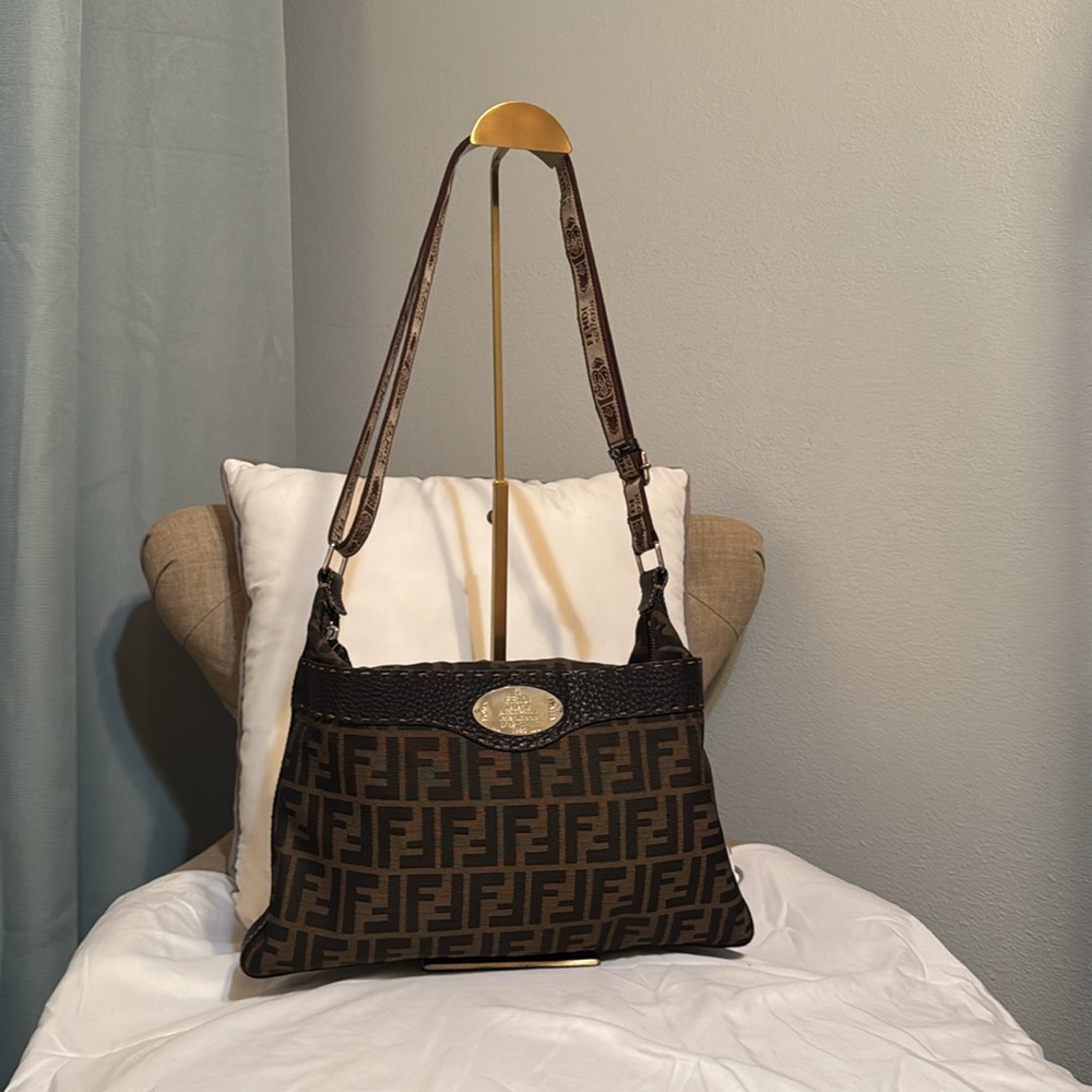 Fendi zucca selleria shoulder bag